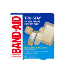 Load image into Gallery viewer, Band-Aid Tru-Stay Sheer Strips Comfort-Flex, Assorted Adhesive Bandages - 80 assorted sizes
