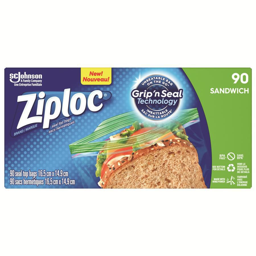 Ziploc Sandwich Bags - 90 seal top bags