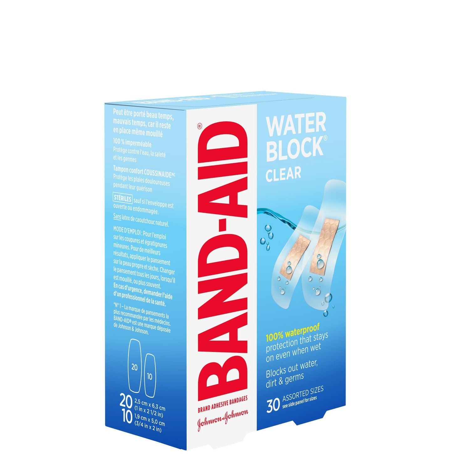 Band-Aid Water Block, Clear - 30 assorted sizes