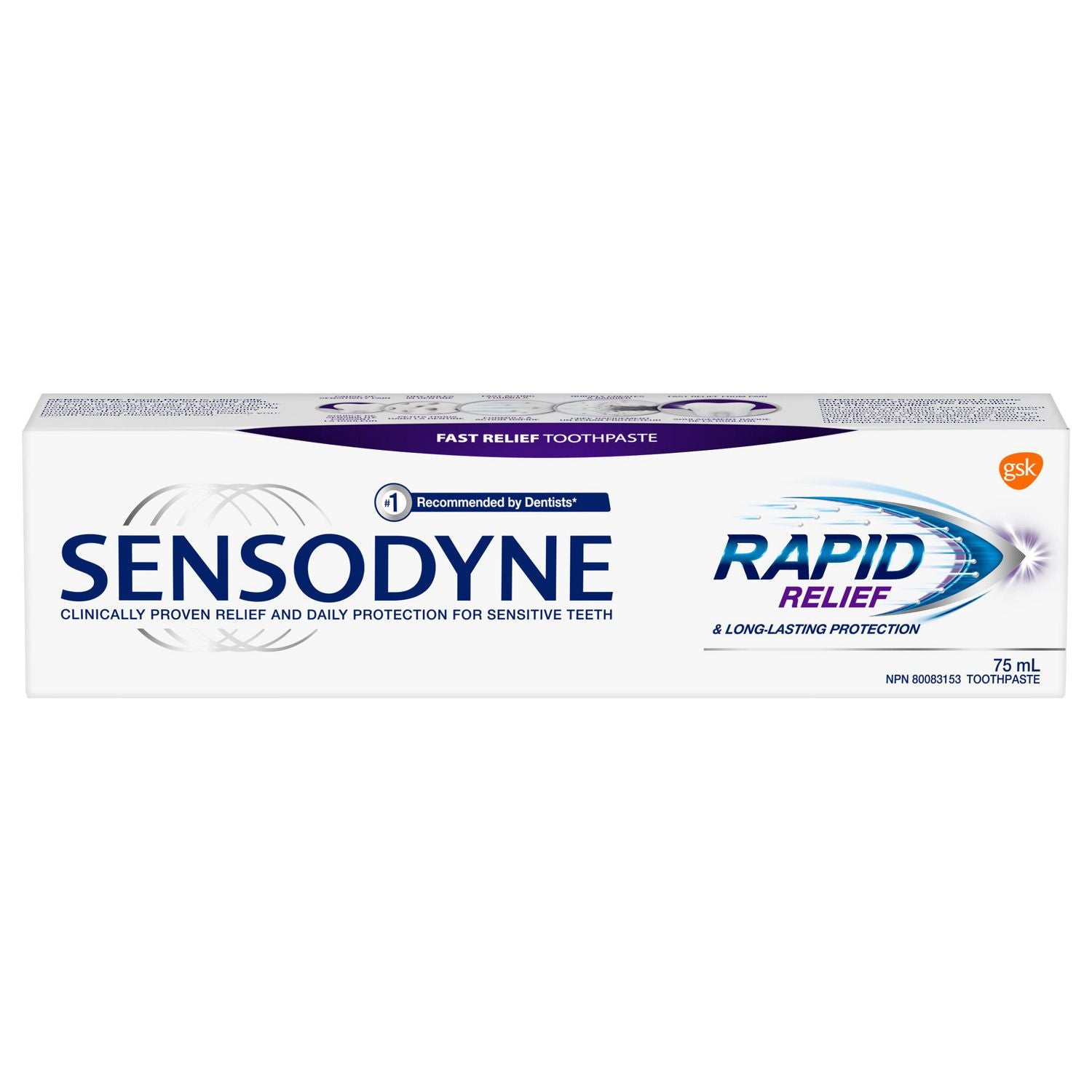 Sensodyne Daily Care Toothpaste, Rapid Relief & Long Lasting Protection - 75 ml