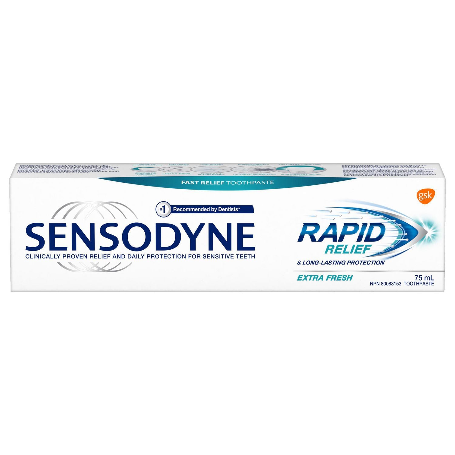 Sensodyne Rapid Relief & Long Lasting Protection Extra Fresh Fast Relief Toothpaste - 75 ml