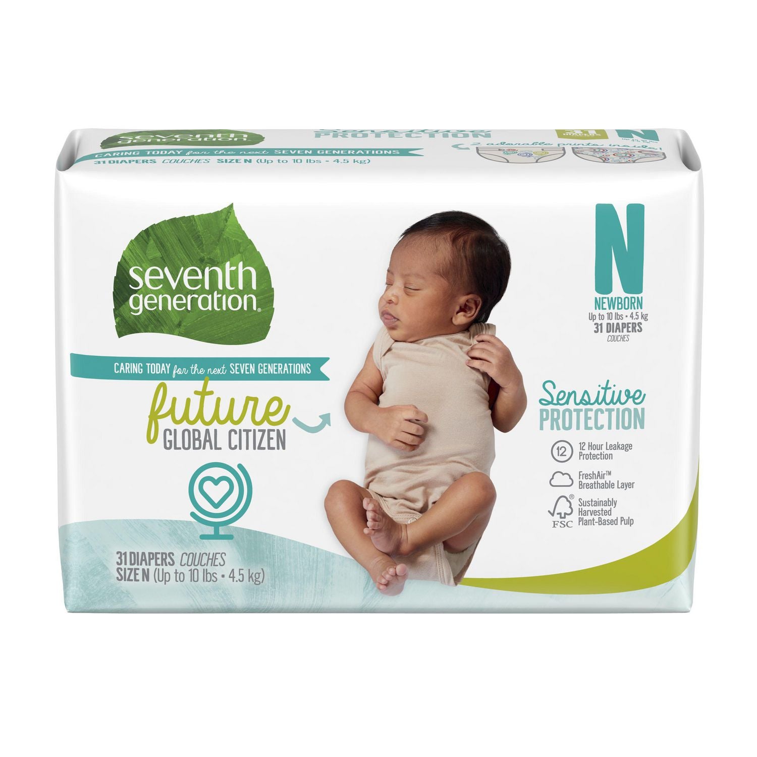 Seventh Generation Newborn Diapers - 31 diapers