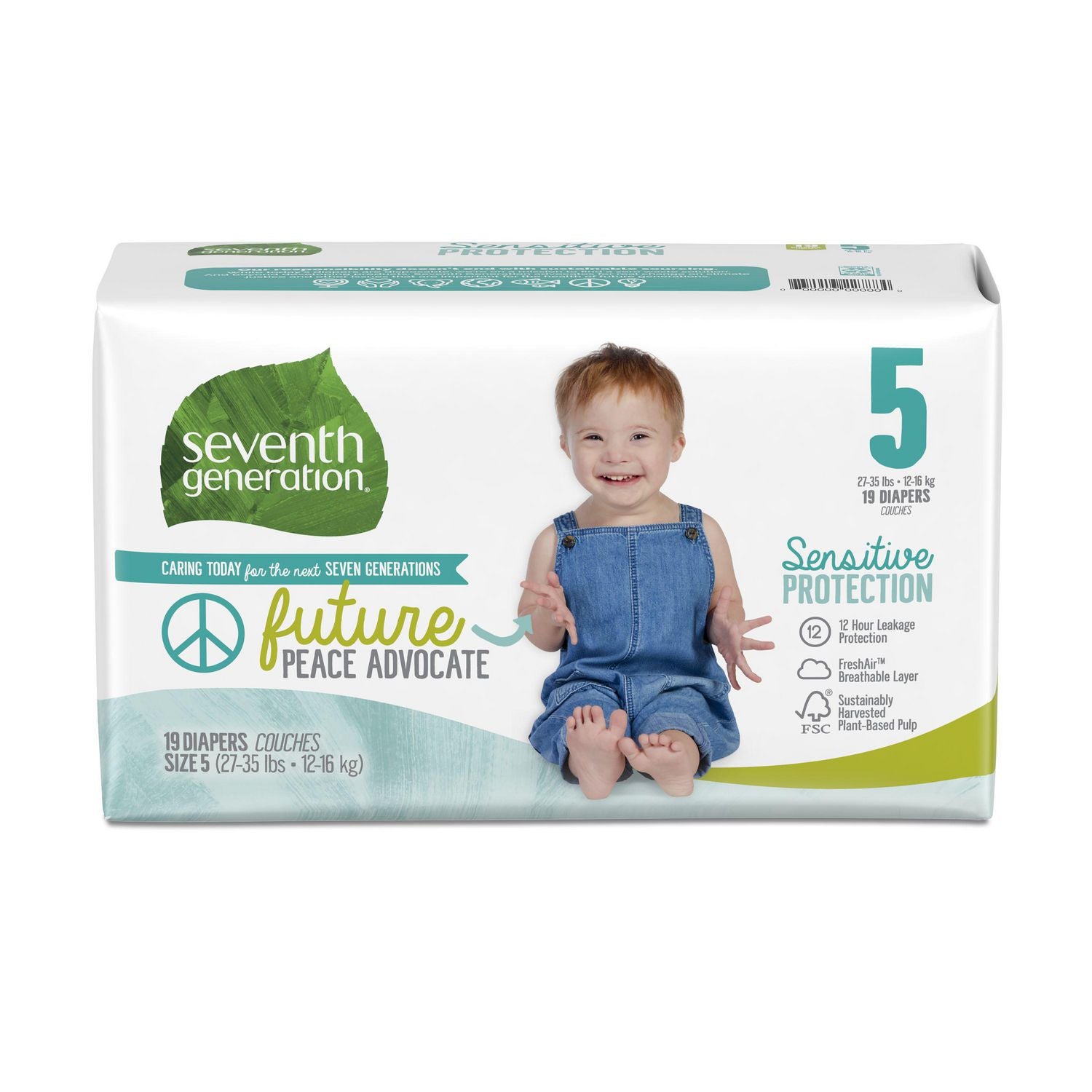 Seventh Generation Diapers, Size 5 - 19 diapers