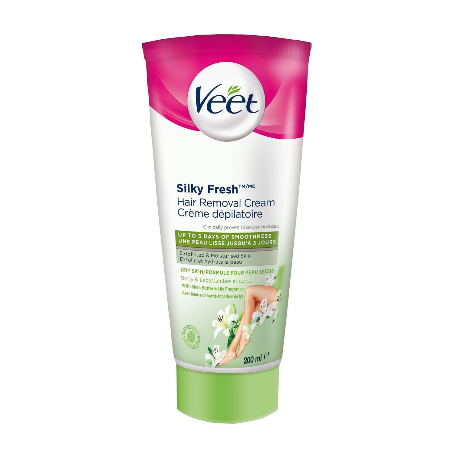 Veet Natural Inspirations Hair Removal Cream for Legs & Body, Normal & Dry Skin Formula with Shea Butter & Lily Fragrance - 200 ml