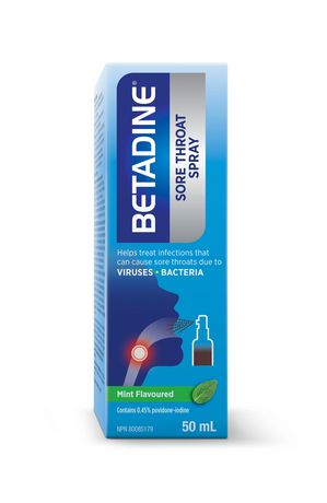 Betadine Sore Throat Spray, Mint Flavoured - 50 ml