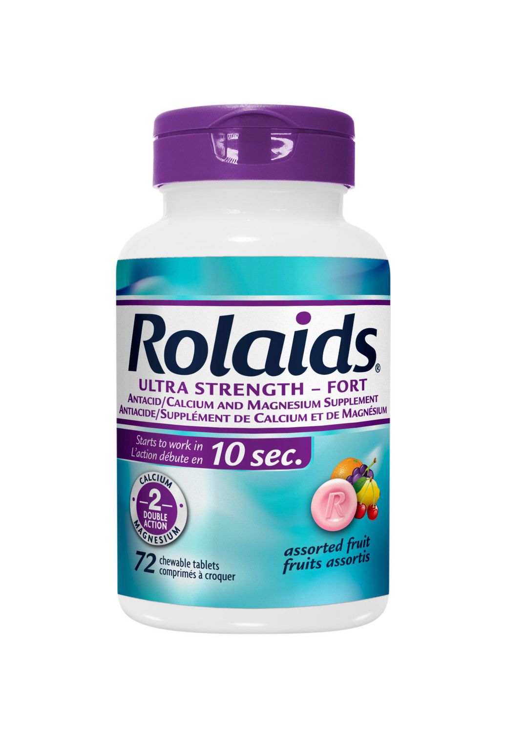 Rolaids Ultra Strength Chewable Tablets, Assorted Fruit - 72 tablets