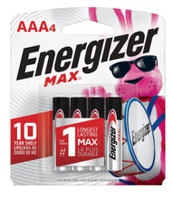 Load image into Gallery viewer, Energizer MAX AAA Batteries - 4 pack
