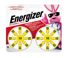 Load image into Gallery viewer, Energizer Ez Turn &amp; Lock Size 10 Hearing Aid Battery - 16 pack, yellow
