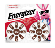 Load image into Gallery viewer, Energizer Ez Turn &amp; Lock Size 312 Hearing Aid Battery - 16 pack, brown
