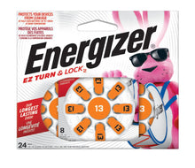 Load image into Gallery viewer, Energizer Ez Turn &amp; Lock Size 13 Hearing Aid Battery - 24 pack, orange
