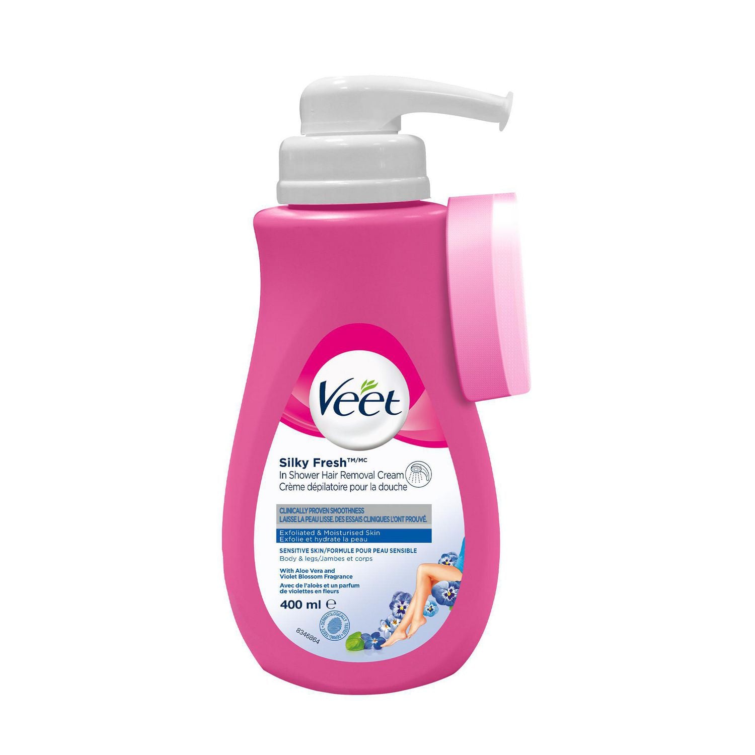 Veet Silky Fresh In-Shower Hair Removal Cream for Body & Legs, Sensitive Skin - 400 mL