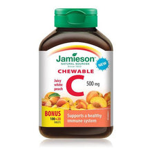 Load image into Gallery viewer, Jamieson Chewable Vitamin C 500 mg, Juicy White Peach - 120 tablets
