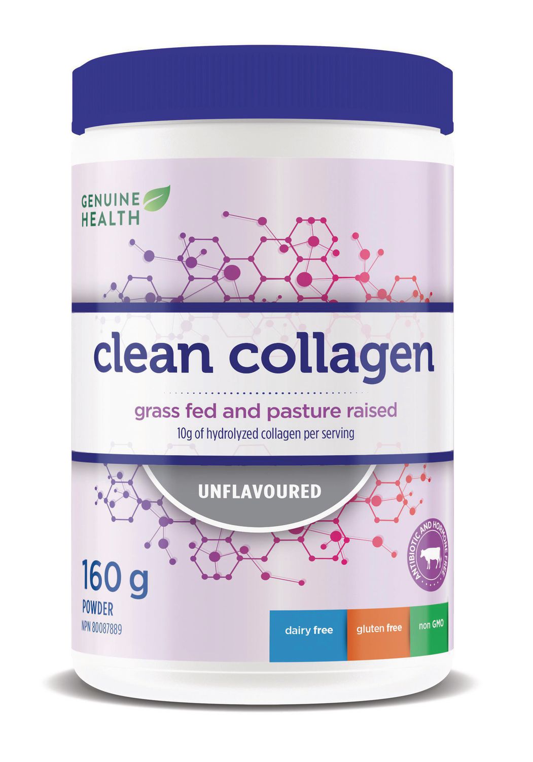 Genuine Health Clean Collagen, Grass Fed & Pasture Raised, Unflavoured - 160 g powder