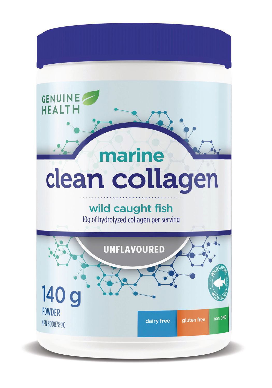 Genuine Health Marine Clean Collagen Wild Caught Fish, Unflavoured - 140 g powder