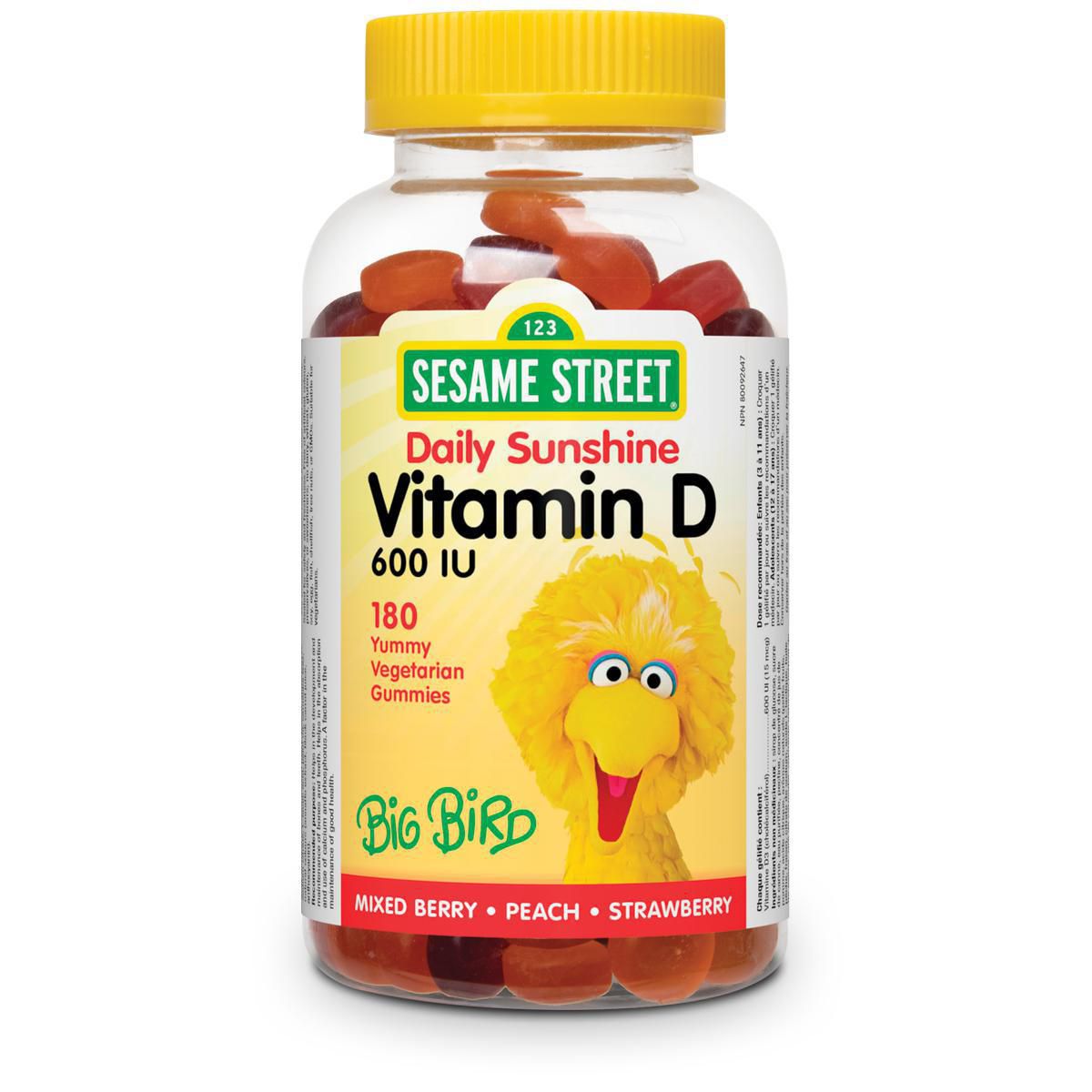 Webber Naturals Sesame Street Vitamin D 600 IU - 180 gummies