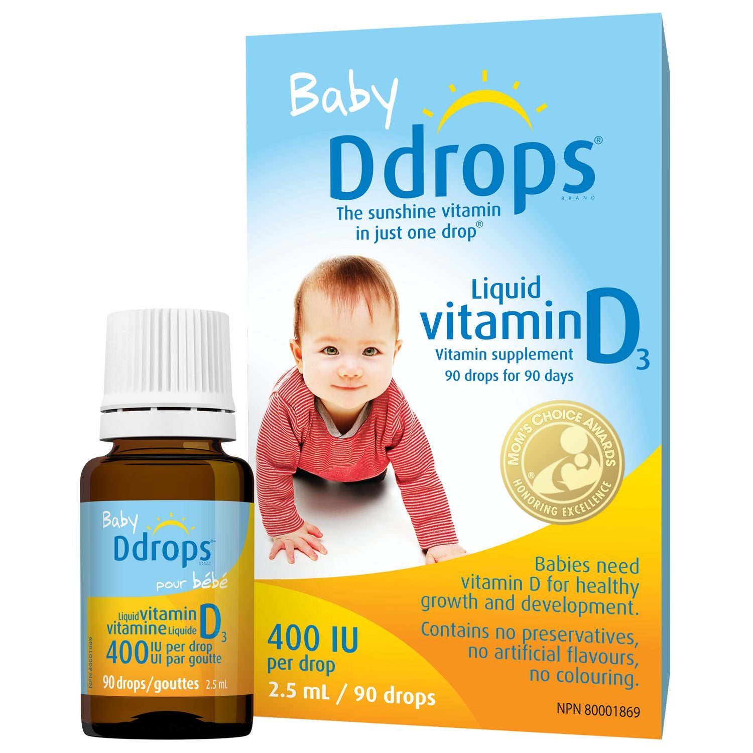 Baby Ddrops Liquid Vitamin D3 400 IU - 2.5 ml