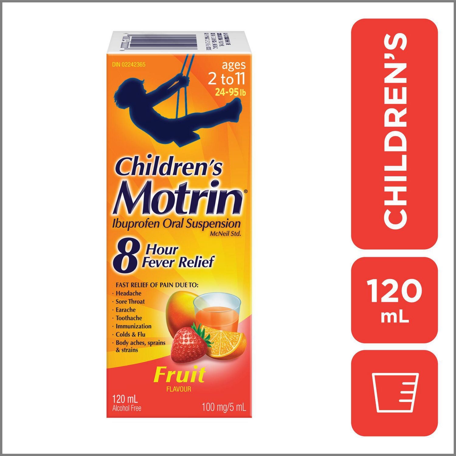 Motrin Children’s Ibuprofen Oral Suspension, Fruit Flavour - 120 ml