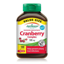 Load image into Gallery viewer, Jamieson Maximum Concentrate Cranberry Complex 500 mg - 100 capsules
