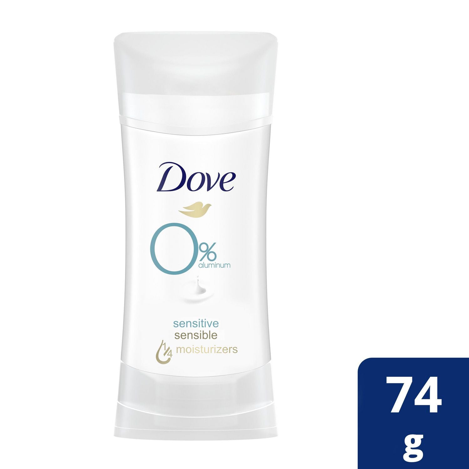 Dove 0% Aluminum Deodorant, Sensitive - 74 g