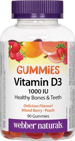 Webber Naturals Vitamin D3 Gummies 1000 IU - 90 gummies
