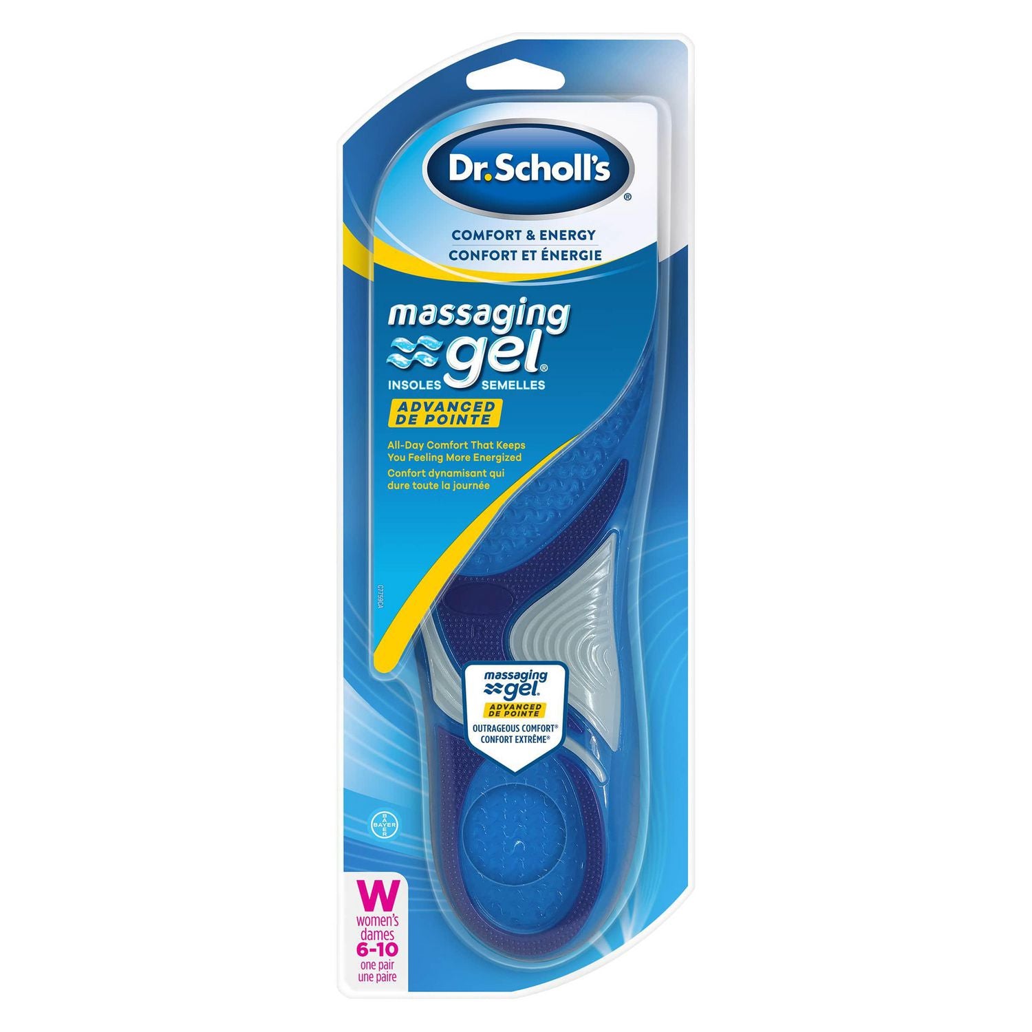 Dr. Scholl's Advanced Massaging Gel Insoles, Women's - 1 pair, size 6-10