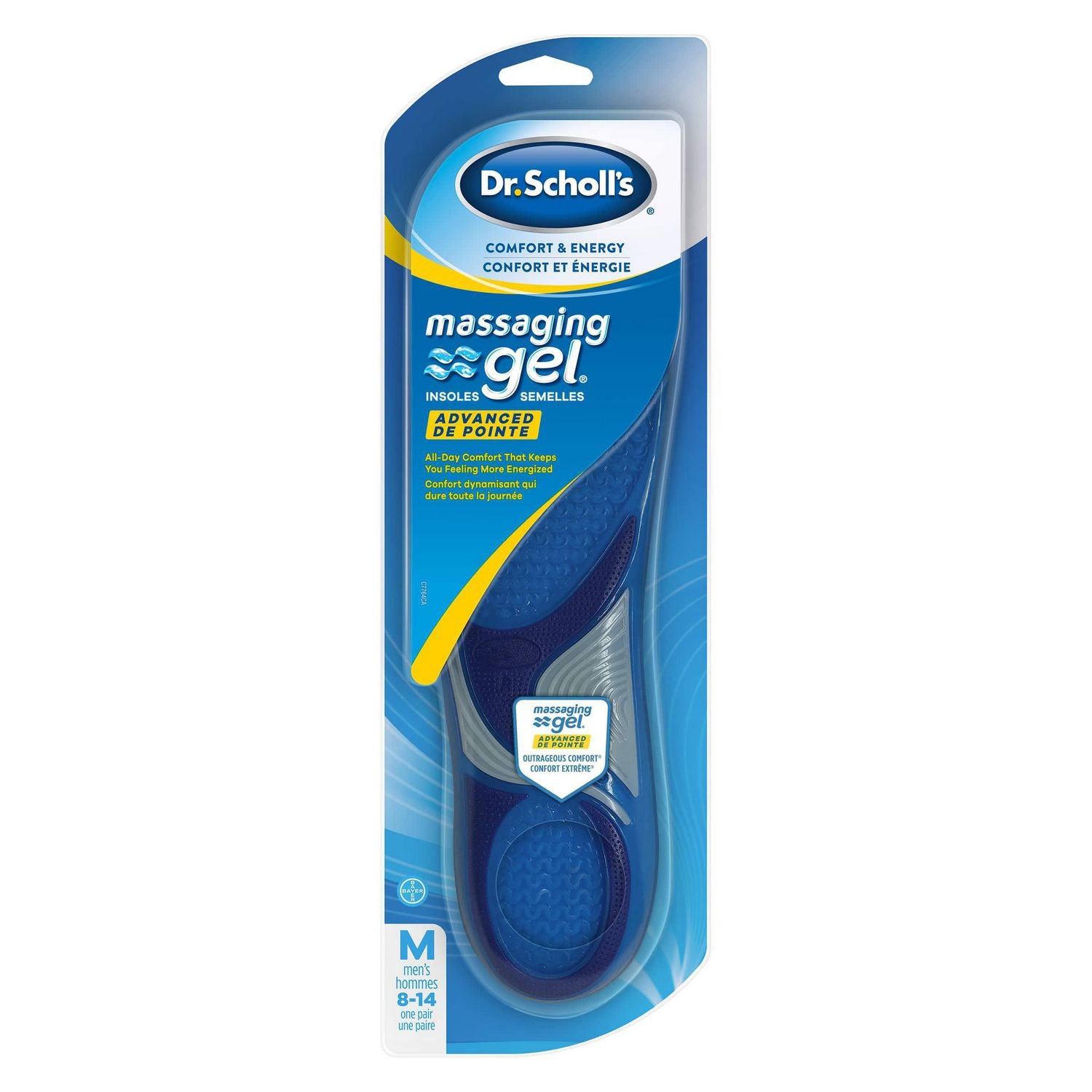 Dr. Scholl's Advanced Massaging Gel Insoles, Men's - 1 pair, size 6-10