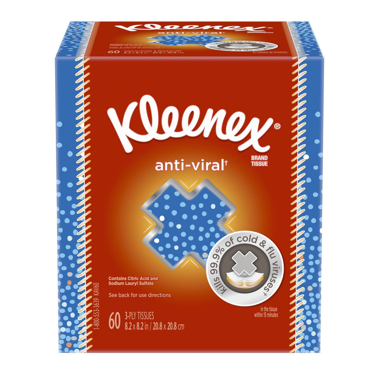 Kleenex Anti-Viral Facial Tissue - 3-ply x 66 tissues