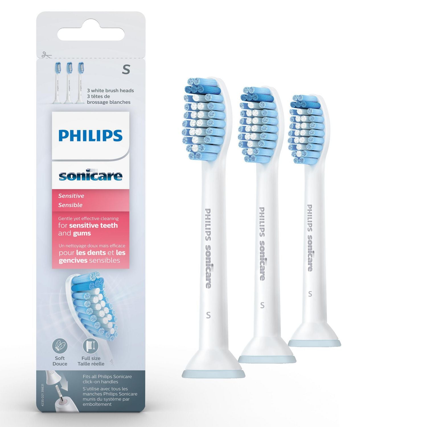 Philips Sonicare ProResults Sensitive Replacement Brush Heads - 3 units