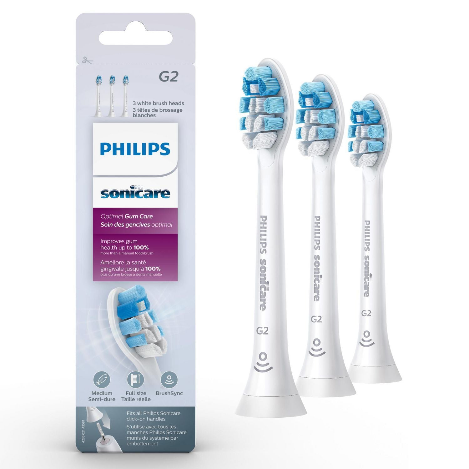 Philips Sonicare Optimal Gum Health Replacement Toothbrush Heads - 3 units