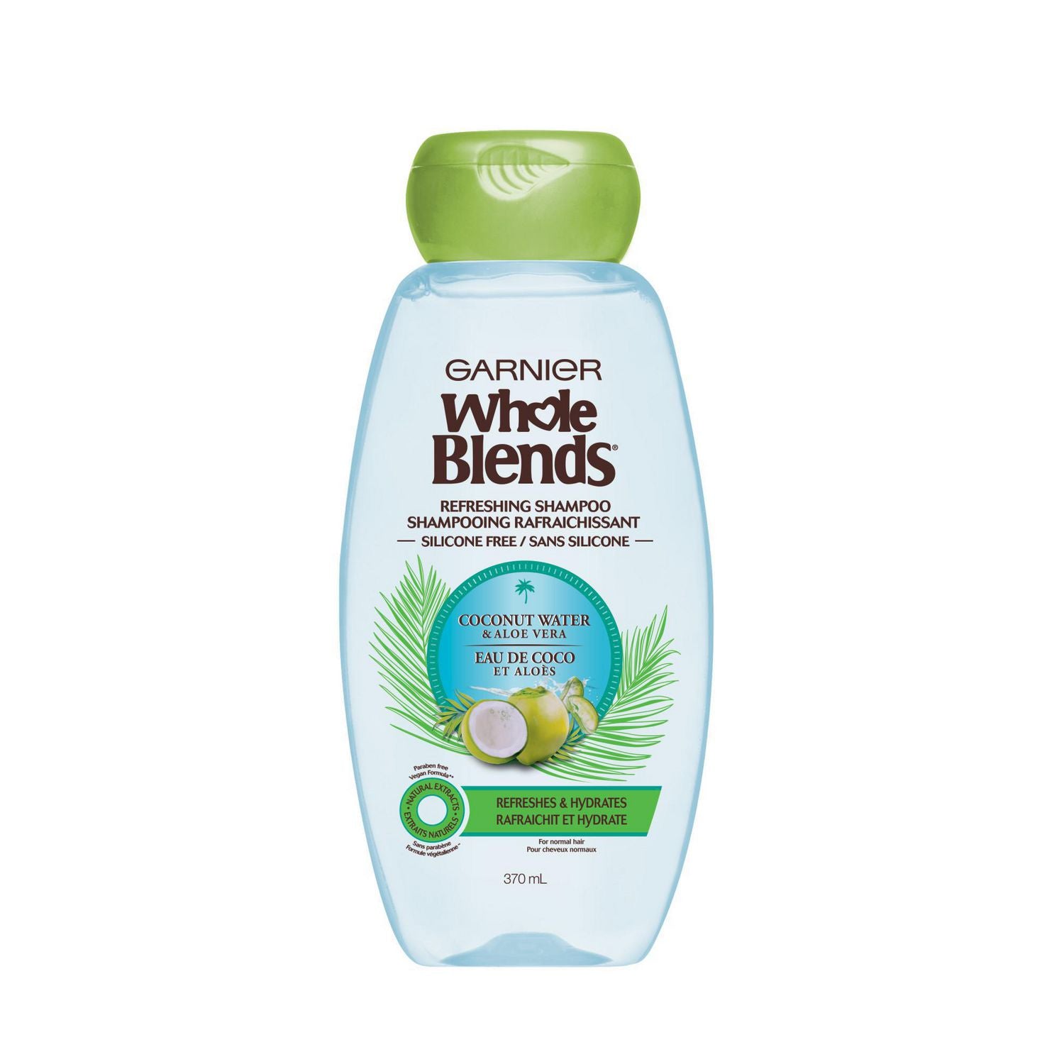 Whole Blends Refreshing Shampoo, Coconut Water & Aloe Vera - 370 ml