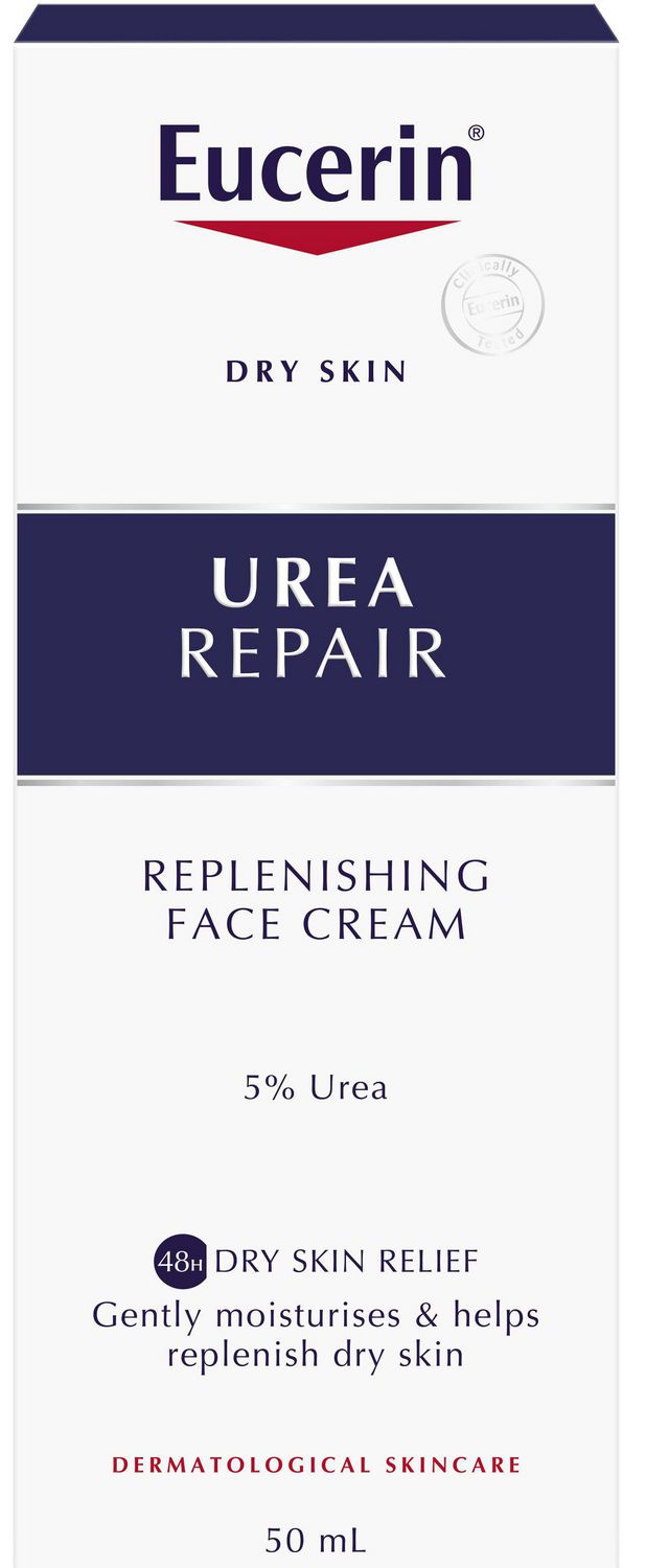 Eucerin  Repleneshing Face Cream Dry Skin Urea Repair, 5% Urea, 48H Dry Skin Relief - 50 mL 