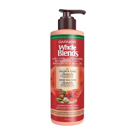 Garnier Whole Blends Curl Care Conditioner, Sulfate-Free Remedy, Royal Hibiscus & Shea Butter - 355 ml