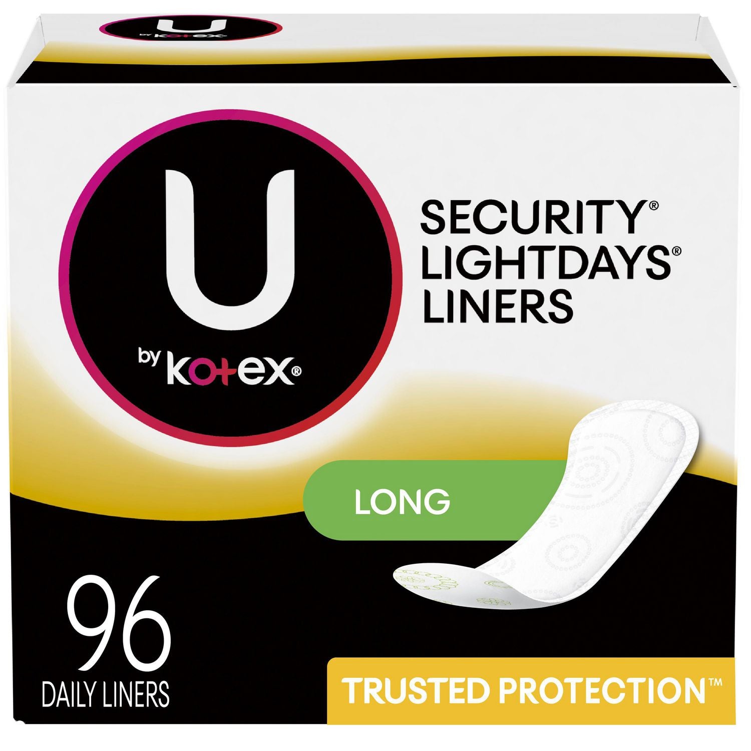 U by Kotex Security Lightdays, Long Daily Liners - 96 liners