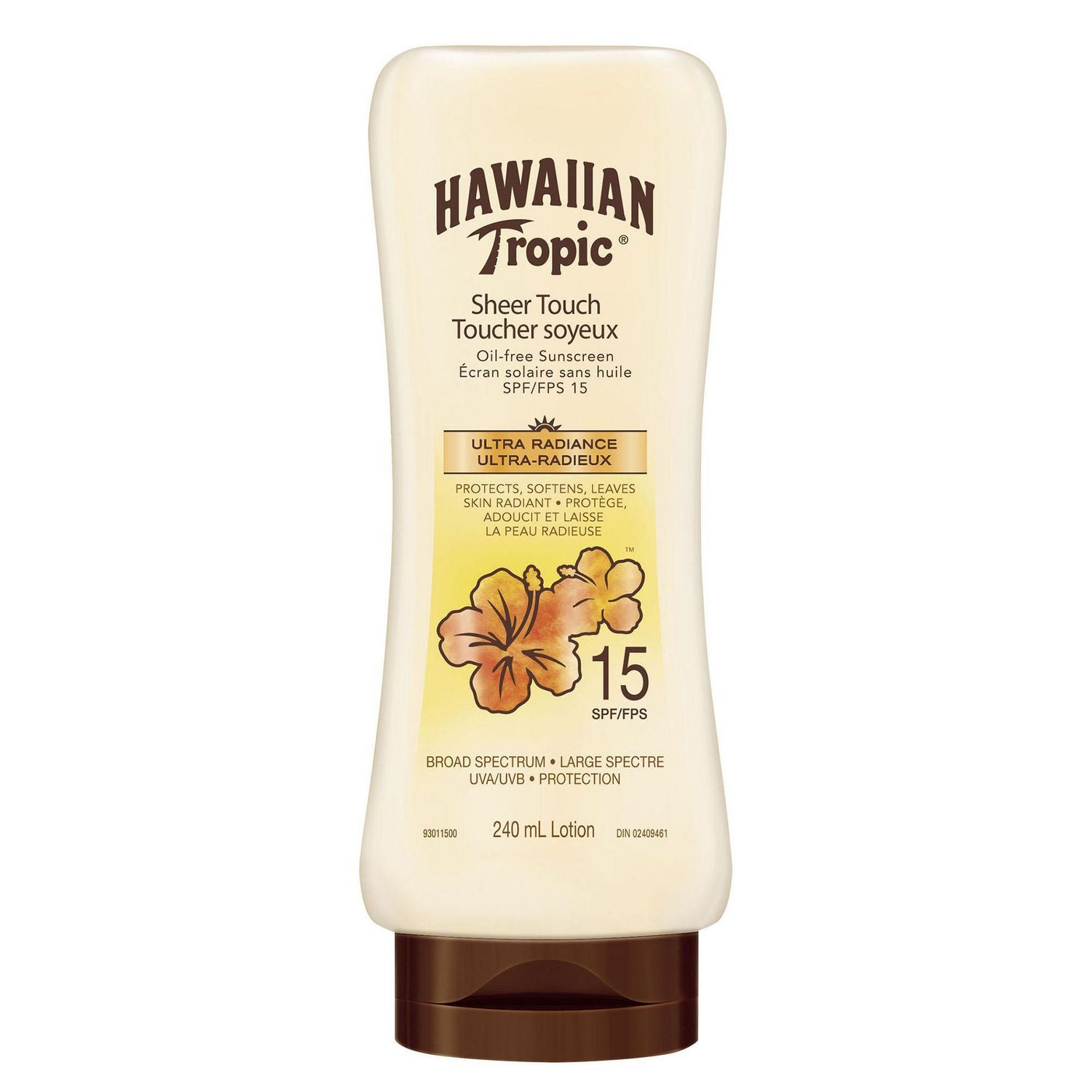 Hawaiian Tropic Oil-Free Sunscreen, Sheer Touch, Ultra Radiance, SPF 15 - 240 mL  