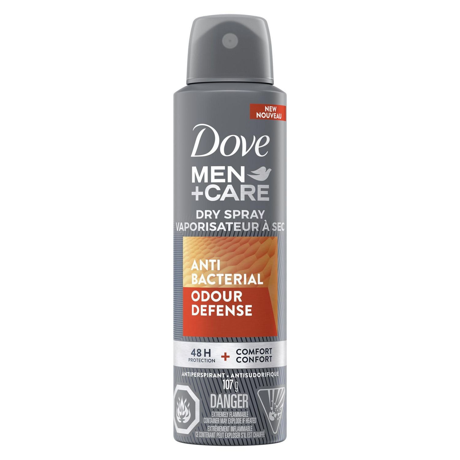 Dove Men + Care Antiperspirant Dry Spray, Antibacterial Odour Defense - 107 g