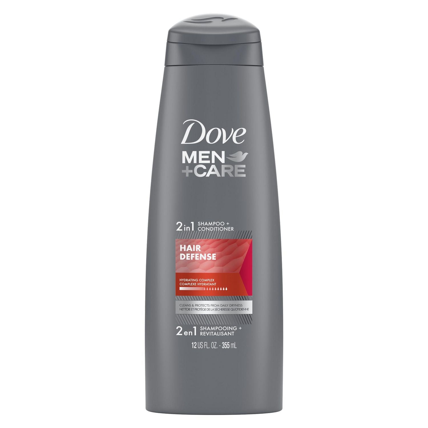 Dove Men+Care 2-in-1 Shampoo and Conditioner, Hair Defense - 355 ml