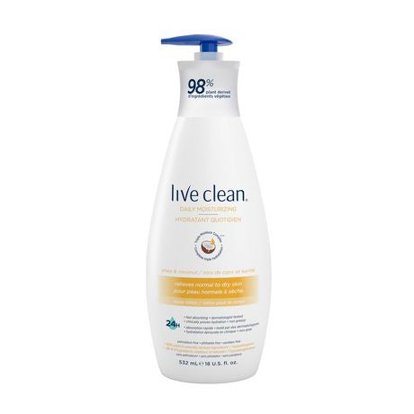 Live Clean Daily Moisturizing Body Lotion, Shea & Coconut - 532 ml