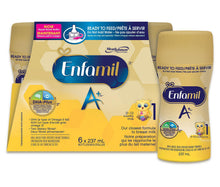 Load image into Gallery viewer, Enfamil A+ 1 (0-12 months) Infant Formula, Nipple-Ready, Ready-to-Feed Bottles - 237 ml each
