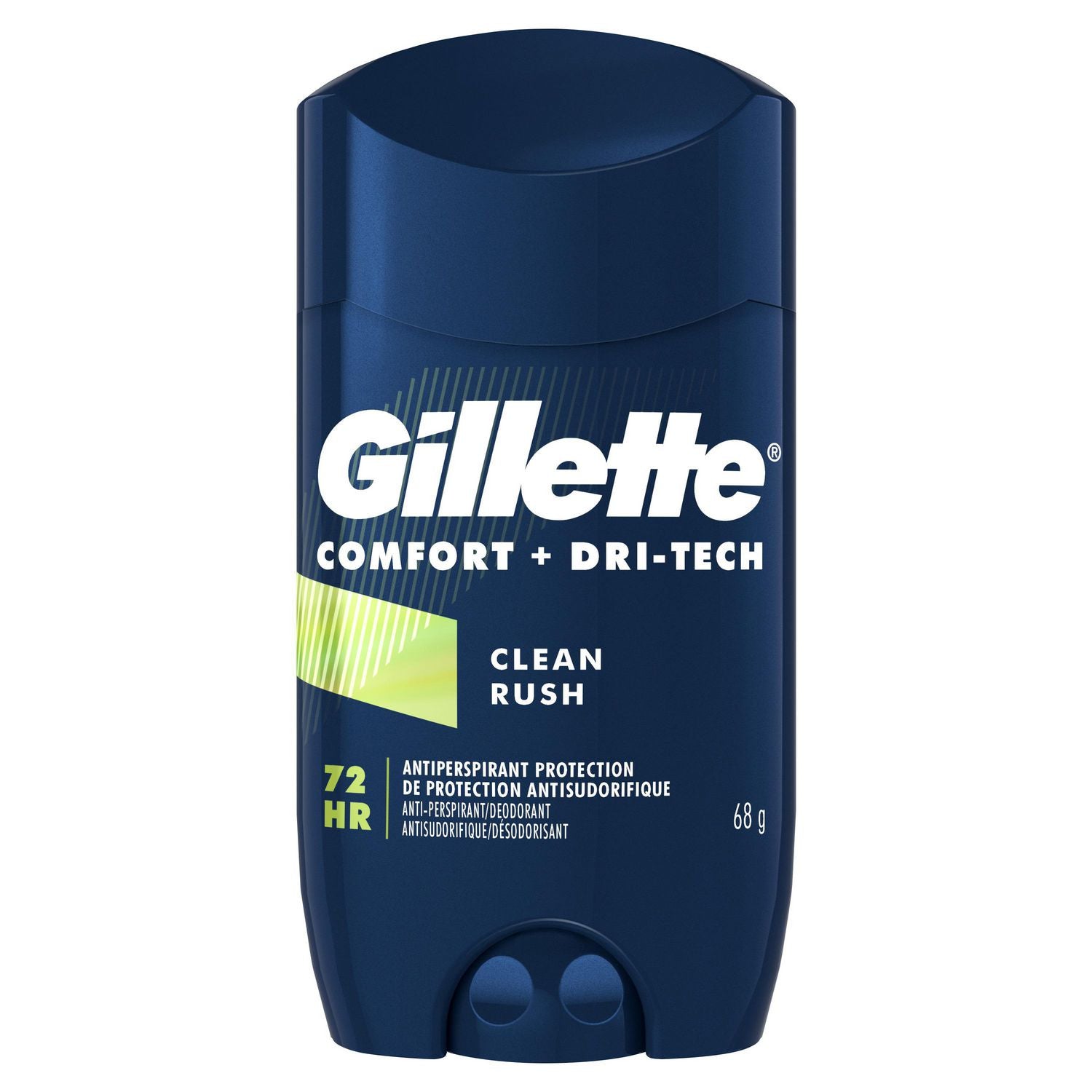 Gillette Comfort + Dri-Tech Antiperspirant, Clean Rush - 68 g