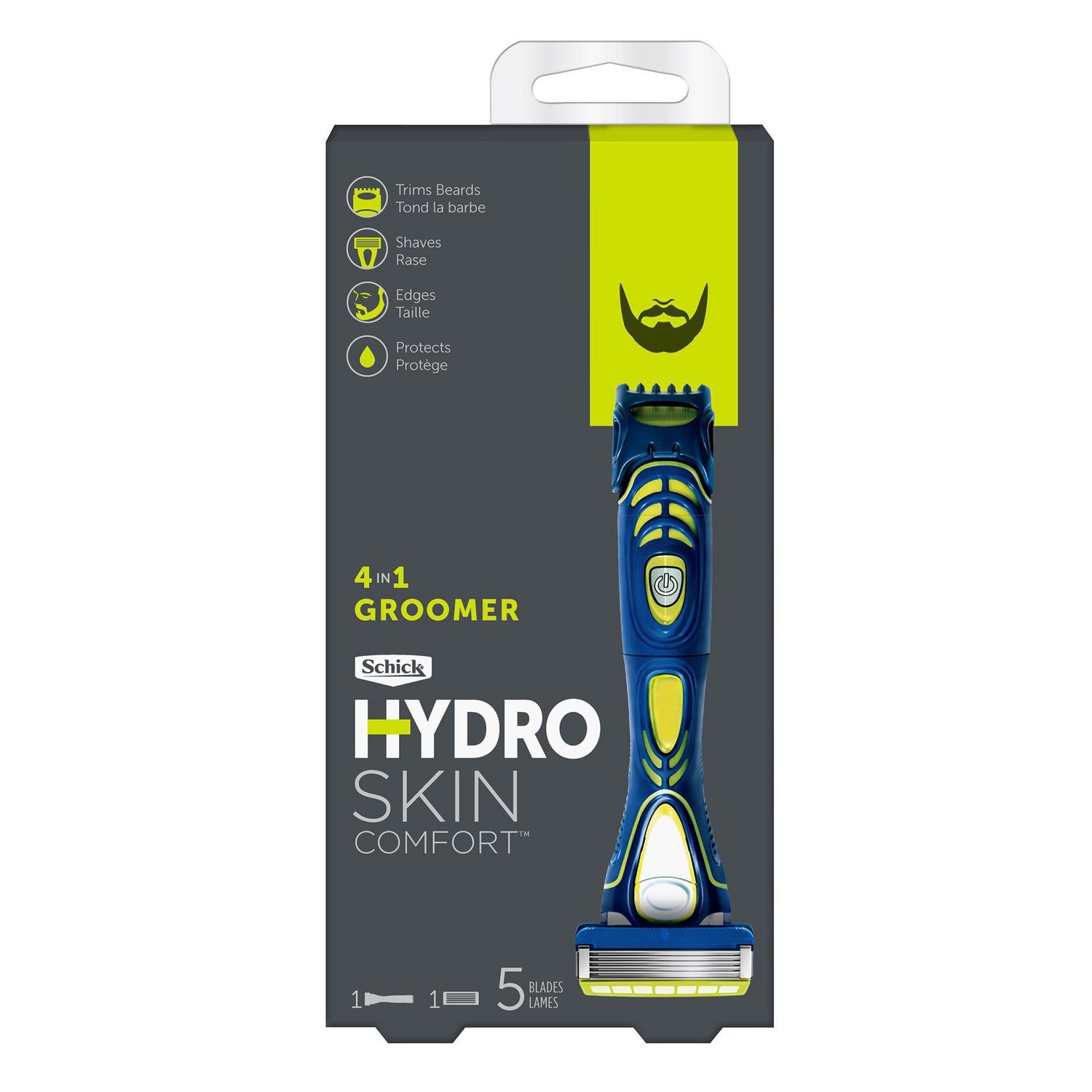 Hydro Skin Comfort Beard Groomer, 4-in-1 5-Blade Electric Razor for Men, -1 handle, 1 refill