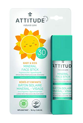 Attitude Baby And Kids Mineral Face Stick, Fragrance-Free, SPF 30 - 18 g 