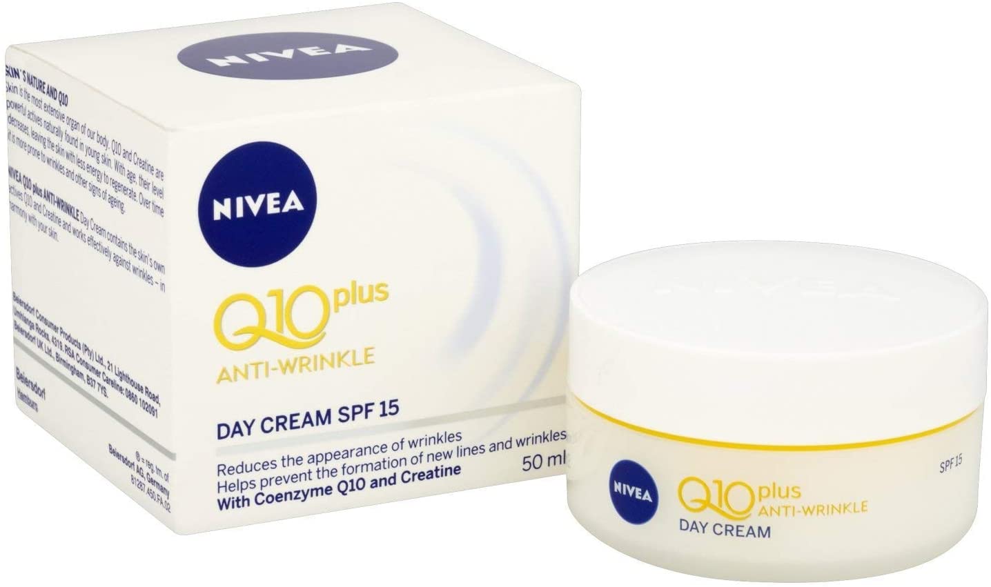 Nivea Q10 Plus Anti-Wrinkle, Day Cream SPF 15, With Coenzyme Q10 And Creatinine - 50 mL 