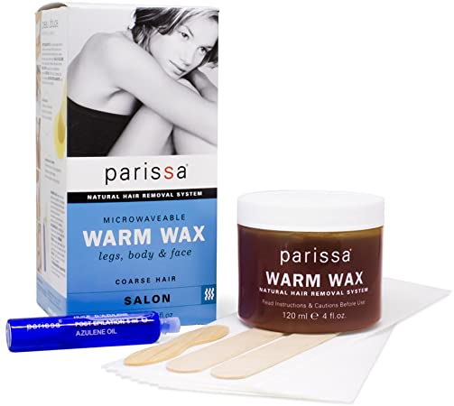 Parissa Natural Hair Removal System, Microwaveable Wax for Legs, Body, & Face - Corase Hair - 120 ml