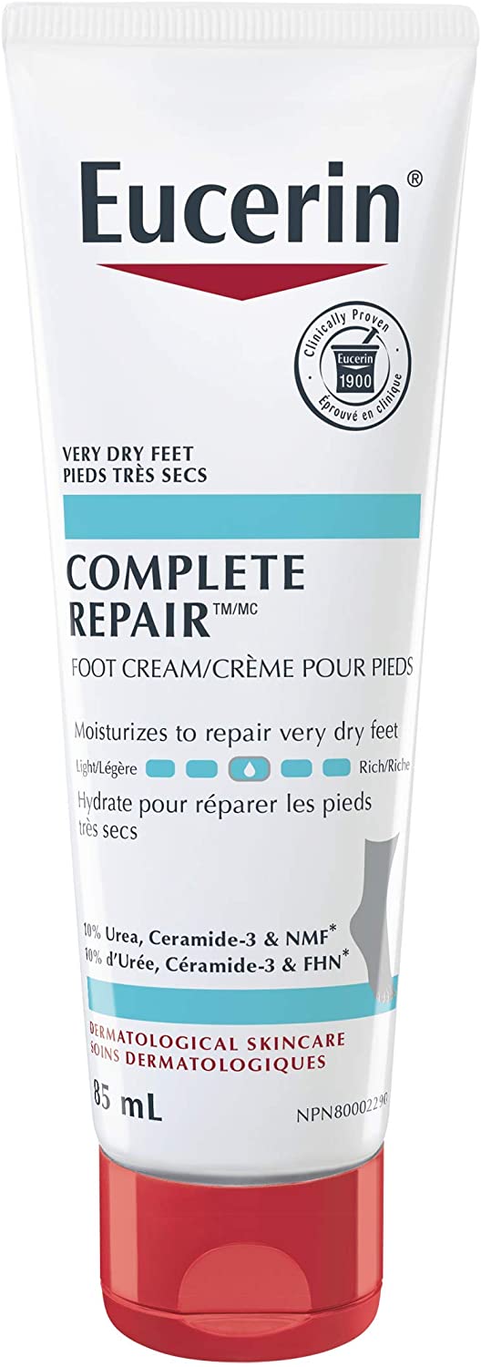 Eucerin Complete Repair Foot Cream, Very Dry Feet, 5% Urea, Ceramide - 3 And NMF - 85 mL 