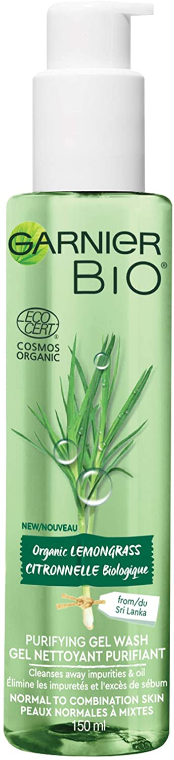 Garnier Bio Organic Lemongrass, Purifying Gel Wash, Normal To Combination Skin - 150 mL