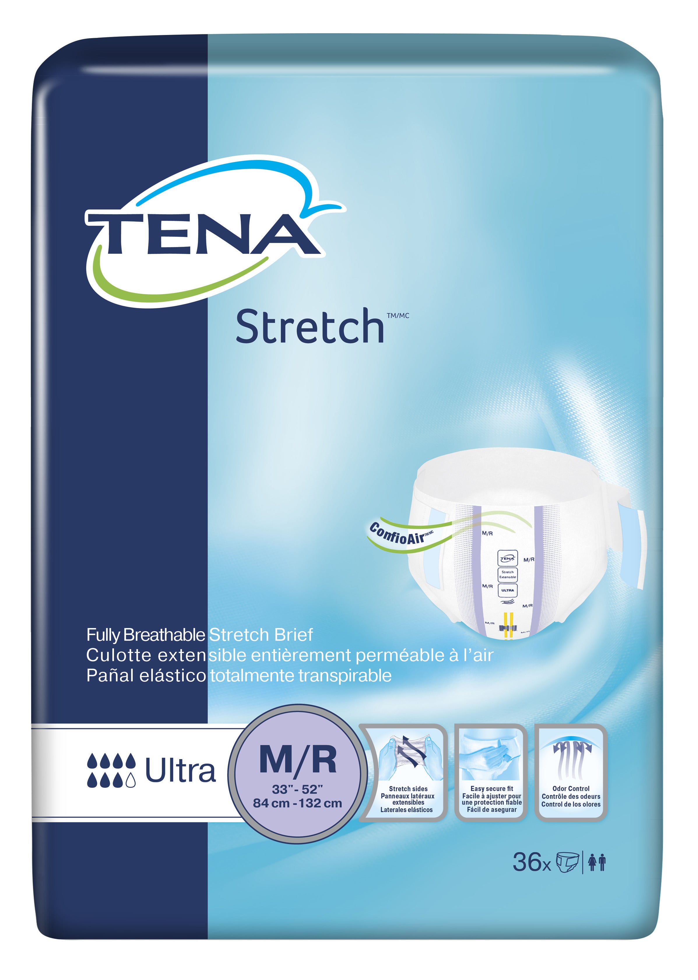 Tena Ultra Stretch Fully Breathable Brief, Medium - 36 pieces