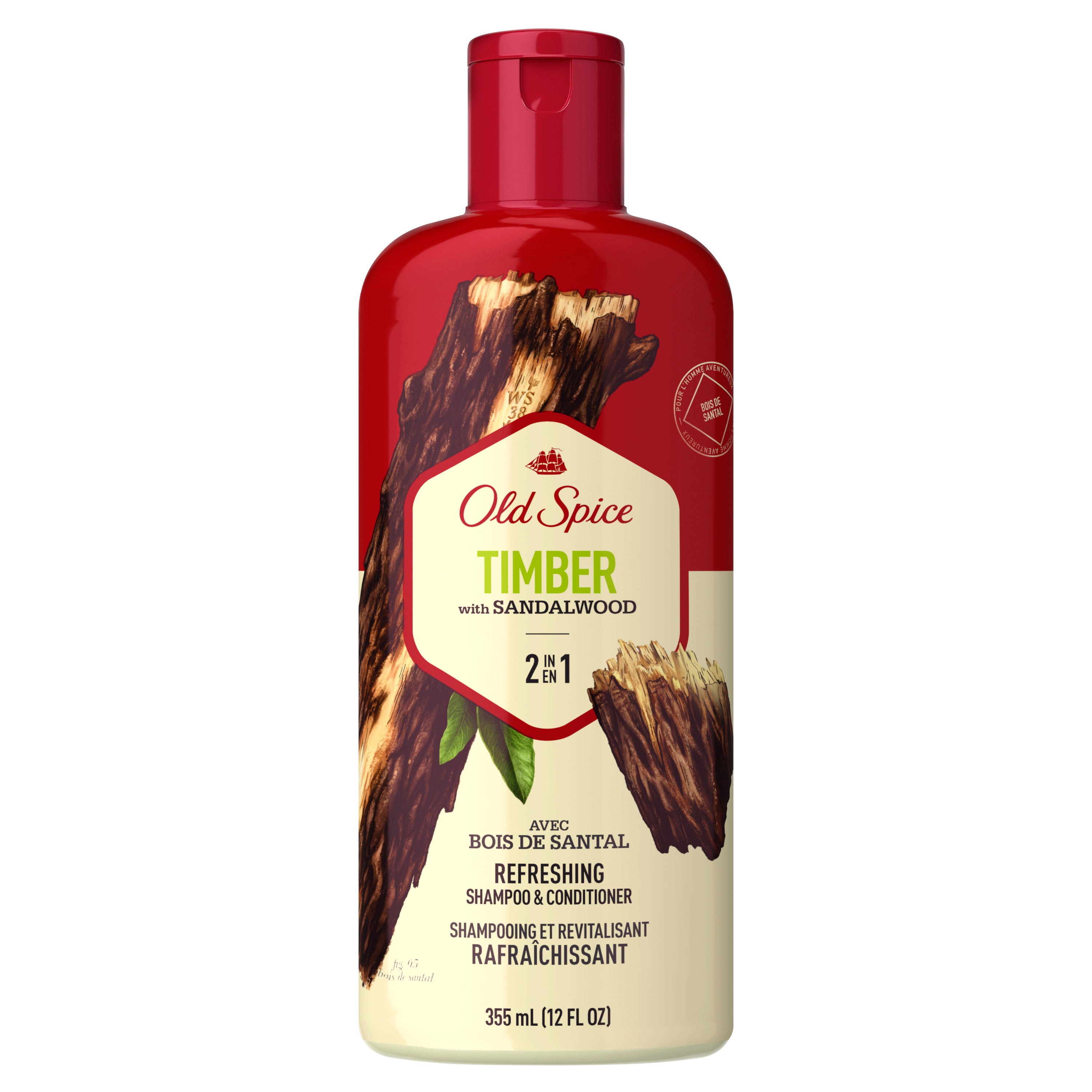 Old Spice Timber with Sandalwood Men's 2-in-1 Refreshing Shampoo & Conditioner - 355 ml