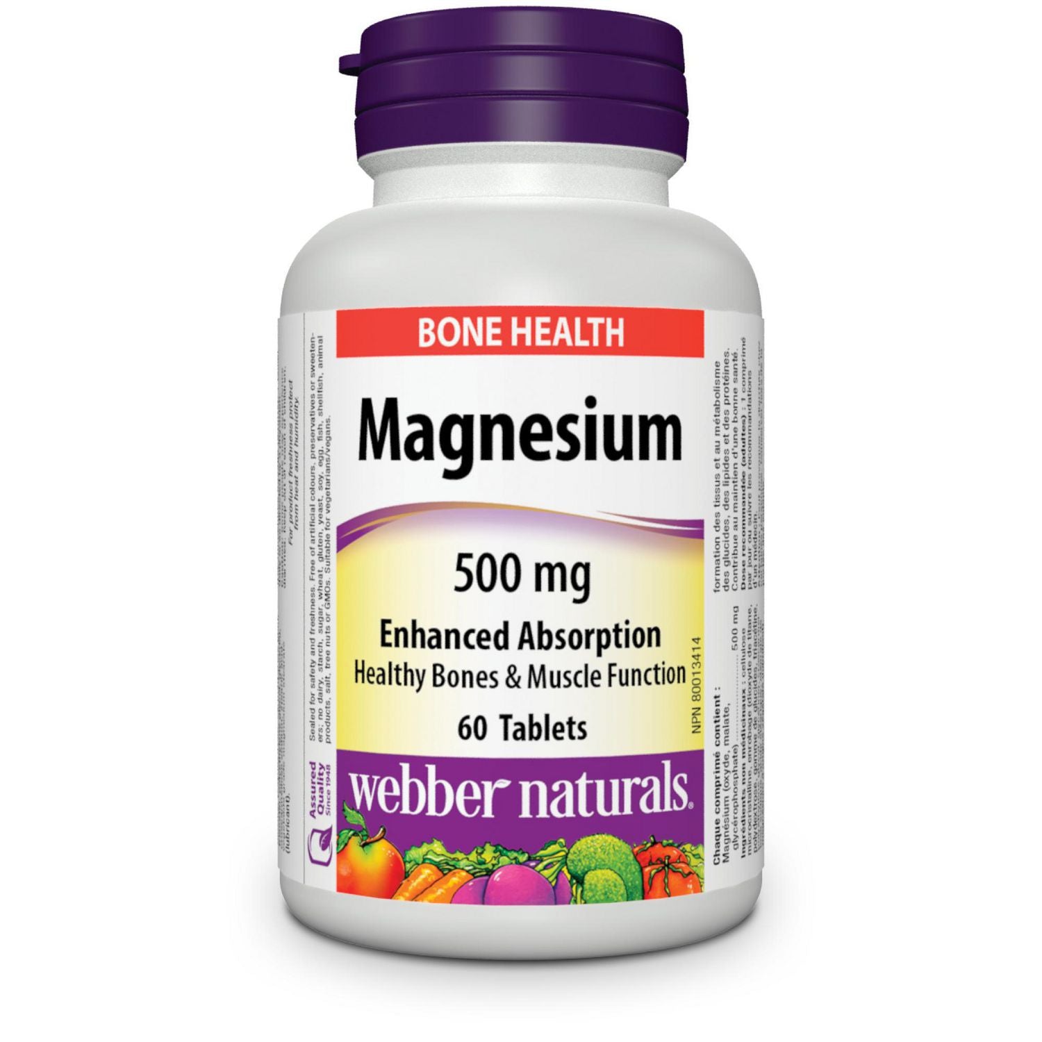 Webber Naturals Magnesium 500 mg - 60 tablets