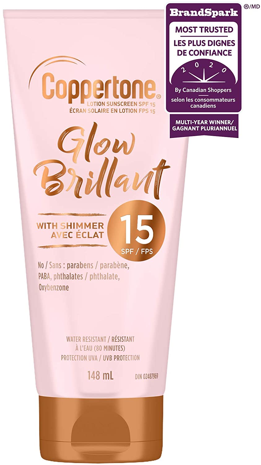Coppertone Glow Brilliant Sunscreen Lotion with Shimmer SPF 15 - 148 ml