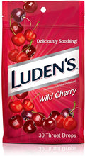 Load image into Gallery viewer, Ludens Throat Drops, Wild Cherry Flavour - 30 throat drops
